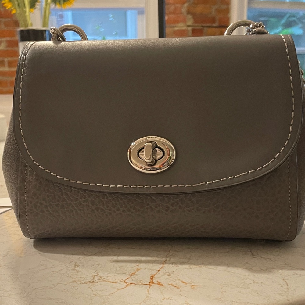 Coach Gray Faye Leather Shoulder Bag